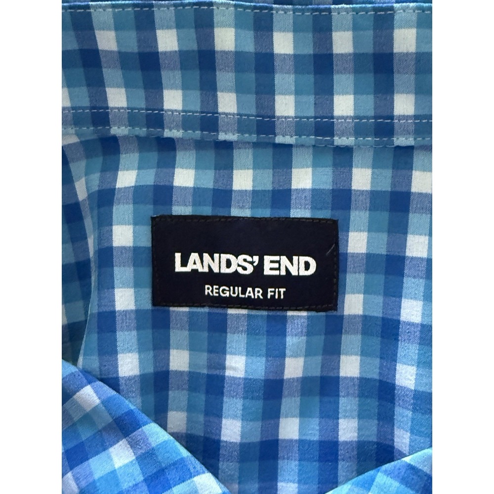 Land's End Men's XXL Button Down Shirt Plaid Regular‎ Fit - Picture 3 of 9